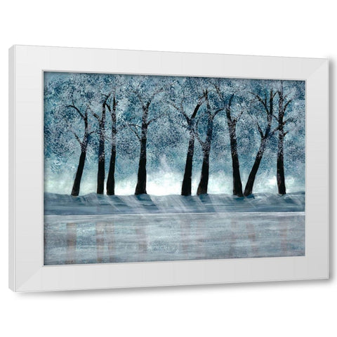 Blue Force 1 White Modern Wood Framed Art Print by Charest, Doris