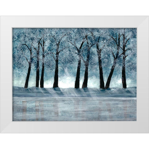 Blue Force 1 White Modern Wood Framed Art Print by Charest, Doris