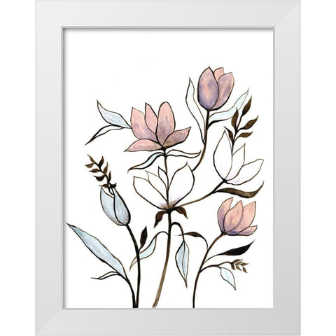 Rising Sprout 2 White Modern Wood Framed Art Print by Charest, Doris