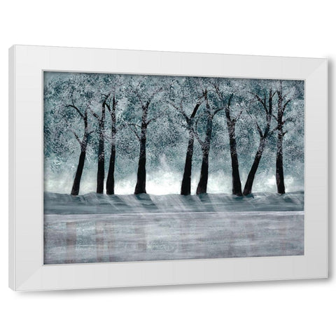 Blue Forest White Modern Wood Framed Art Print by Charest, Doris