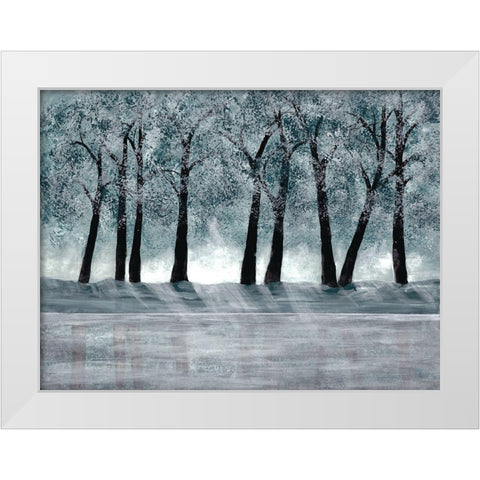 Blue Forest White Modern Wood Framed Art Print by Charest, Doris