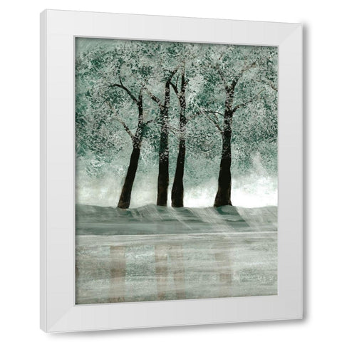 Green Forest 2 White Modern Wood Framed Art Print by Charest, Doris