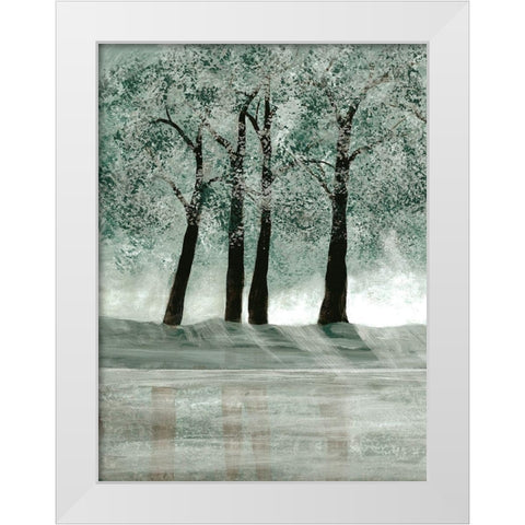 Green Forest 2 White Modern Wood Framed Art Print by Charest, Doris