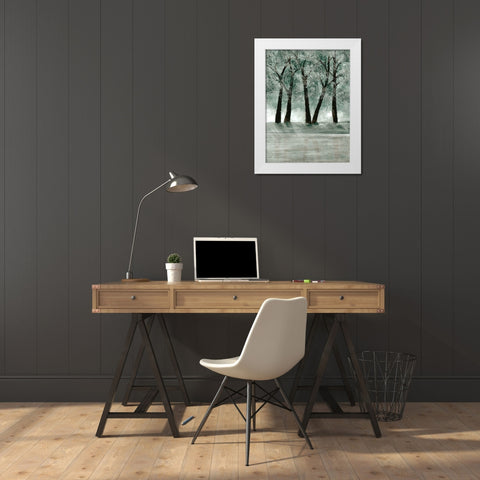 Green Forest 3 White Modern Wood Framed Art Print by Charest, Doris