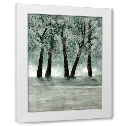 Green Forest 3 White Modern Wood Framed Art Print by Charest, Doris