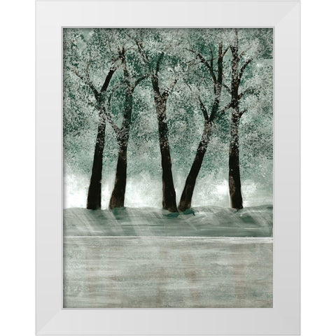 Green Forest 3 White Modern Wood Framed Art Print by Charest, Doris