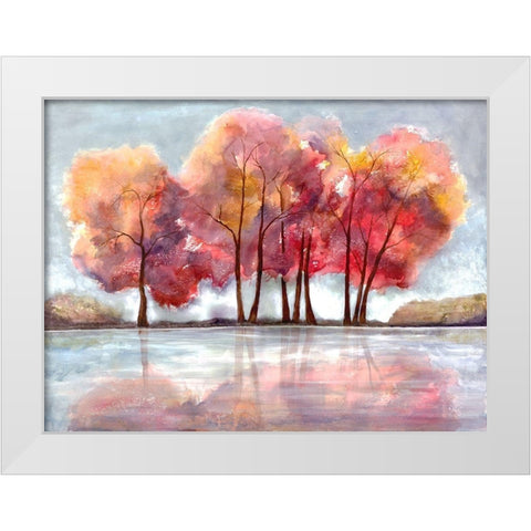 Lake Foliage White Modern Wood Framed Art Print by Charest, Doris