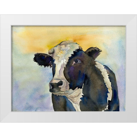 Watching Cattle 2 White Modern Wood Framed Art Print by Charest, Doris