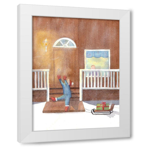 Winter Activities 1 White Modern Wood Framed Art Print by Charest, Doris