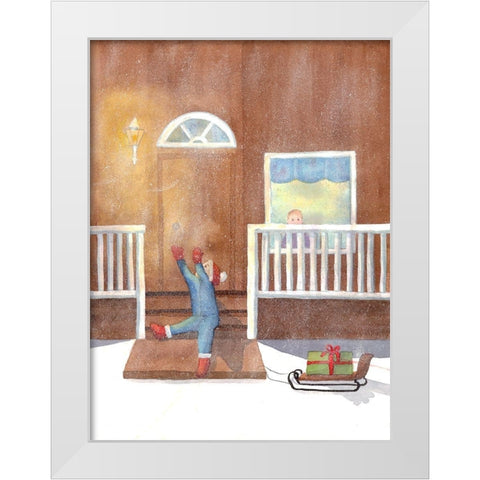 Winter Activities 1 White Modern Wood Framed Art Print by Charest, Doris