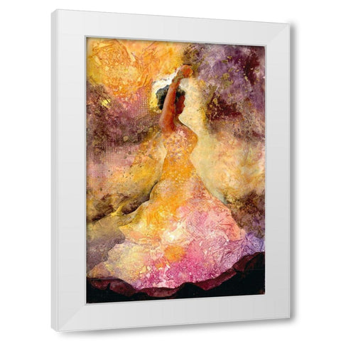Flourished Dancer 1 White Modern Wood Framed Art Print by Charest, Doris
