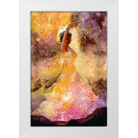 Flourished Dancer 1 White Modern Wood Framed Art Print by Charest, Doris