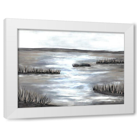 Marsh Scene White Modern Wood Framed Art Print by Charest, Doris