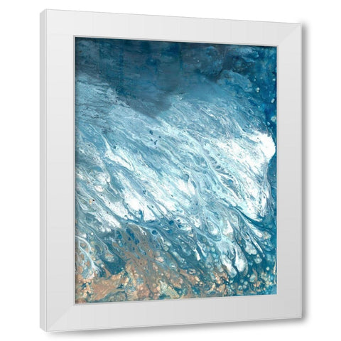 Misty Ocean Waves White Modern Wood Framed Art Print by Charest, Doris