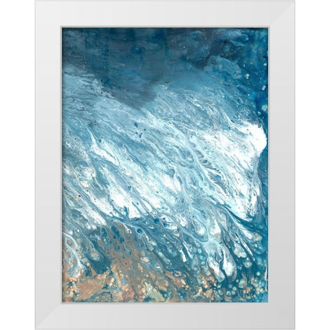 Misty Ocean Waves White Modern Wood Framed Art Print by Charest, Doris