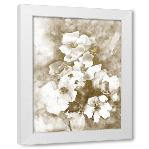 Lustrous Florals 1 White Modern Wood Framed Art Print by Charest, Doris