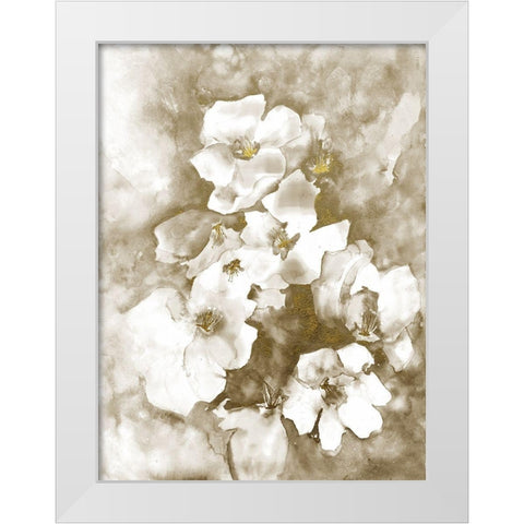 Lustrous Florals 1 White Modern Wood Framed Art Print by Charest, Doris