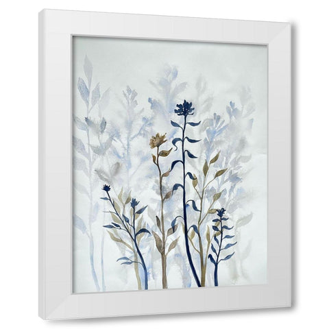 Blue Lit Growth 1 White Modern Wood Framed Art Print by Charest, Doris