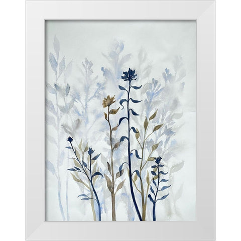 Blue Lit Growth 1 White Modern Wood Framed Art Print by Charest, Doris