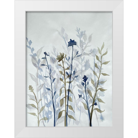 Blue Lit Growth 2 White Modern Wood Framed Art Print by Charest, Doris