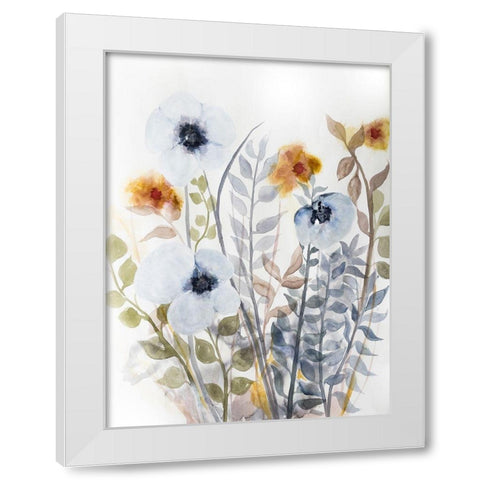 Floral Embrace 1 White Modern Wood Framed Art Print by Charest, Doris