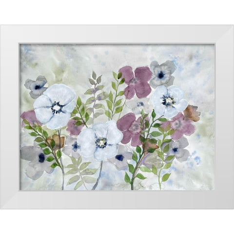 Floral Gossip 1 White Modern Wood Framed Art Print by Charest, Doris