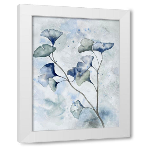 Moonlit Ginkos 1 White Modern Wood Framed Art Print by Charest, Doris