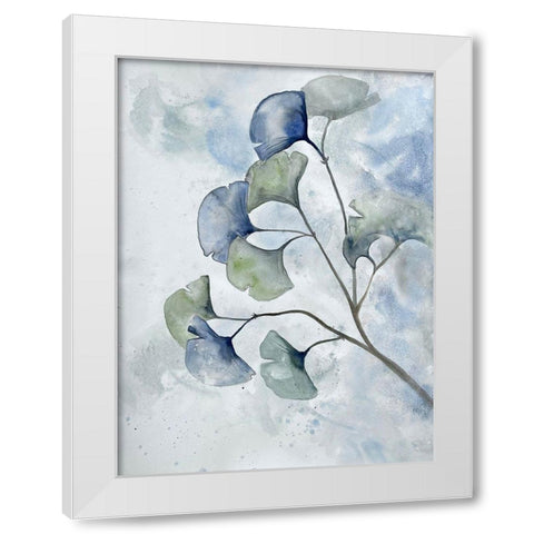 Moonlit Ginkos 2 White Modern Wood Framed Art Print by Charest, Doris