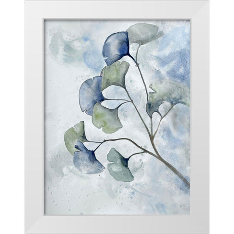 Moonlit Ginkos 2 White Modern Wood Framed Art Print by Charest, Doris