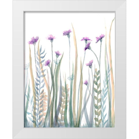 Garden Blooms 1 White Modern Wood Framed Art Print by Charest, Doris