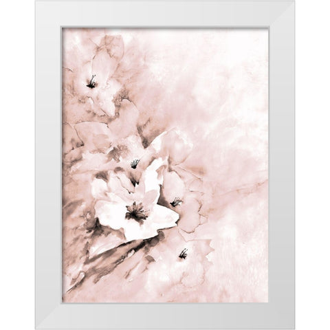 Soft Florals 2 White Modern Wood Framed Art Print by Charest, Doris