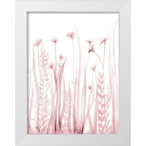 Soft Blooms 1 White Modern Wood Framed Art Print by Charest, Doris
