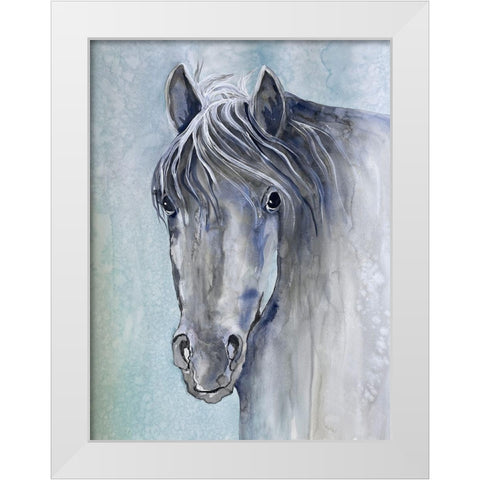 Gentle Stallion 1 White Modern Wood Framed Art Print by Charest, Doris