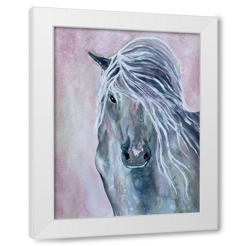 Majestic Stallion 1 White Modern Wood Framed Art Print by Charest, Doris