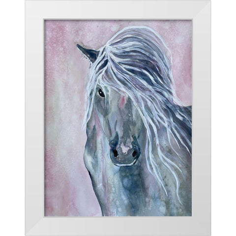 Majestic Stallion 1 White Modern Wood Framed Art Print by Charest, Doris