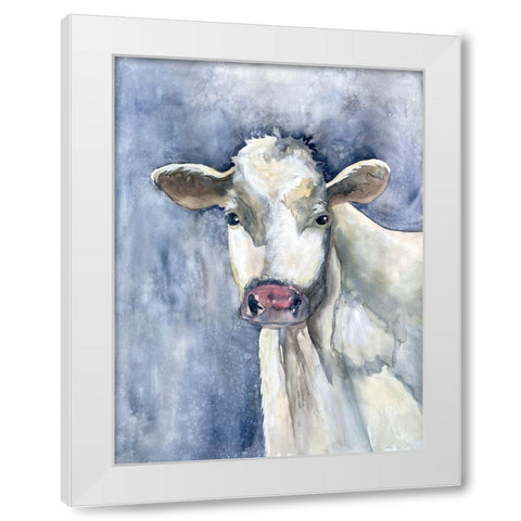 Proud Cattle 1 White Modern Wood Framed Art Print by Charest, Doris