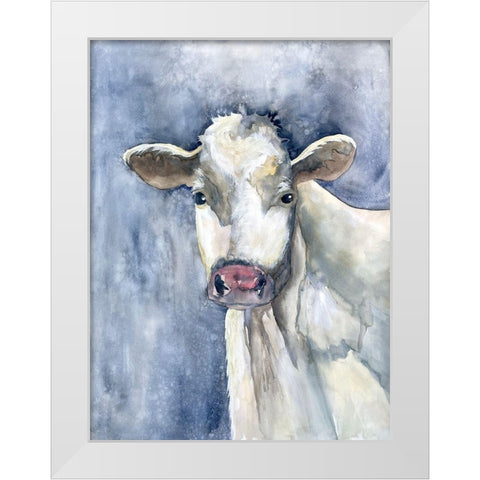 Proud Cattle 1 White Modern Wood Framed Art Print by Charest, Doris