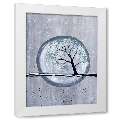 Moonlit Tree 1 White Modern Wood Framed Art Print by Charest, Doris
