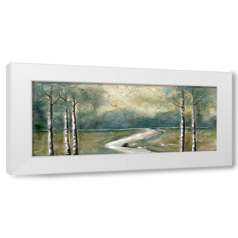Green Landscape White Modern Wood Framed Art Print by Charest, Doris