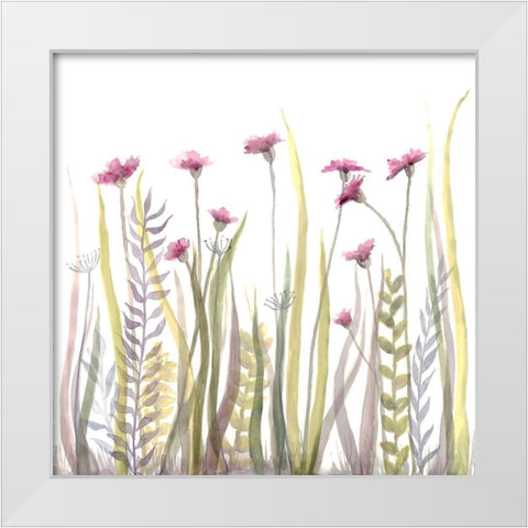Garden Blooms 1 White Modern Wood Framed Art Print by Charest, Doris