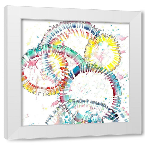 Rainbow Burst White Modern Wood Framed Art Print by Charest, Doris