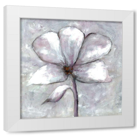 Cherished Bloom 3 White Modern Wood Framed Art Print by Charest, Doris