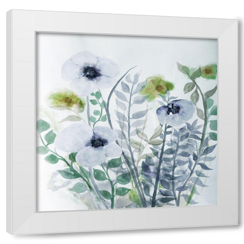 Floral Embrace 1 White Modern Wood Framed Art Print by Charest, Doris