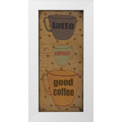 Coffee Dots Panel 2 White Modern Wood Framed Art Print by DiPaolo, Dan