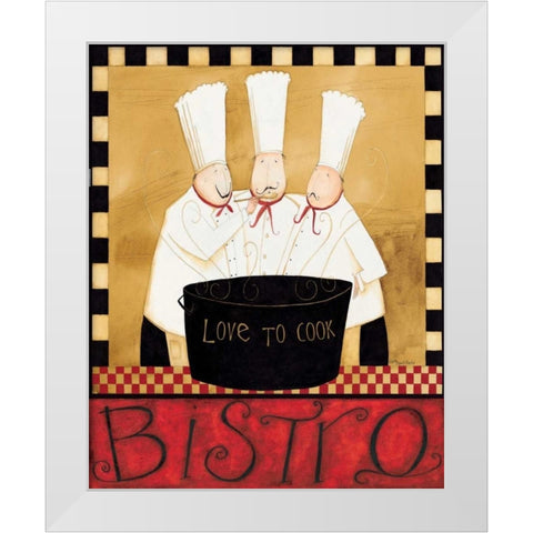 Bistro Chefs White Modern Wood Framed Art Print by DiPaolo, Dan