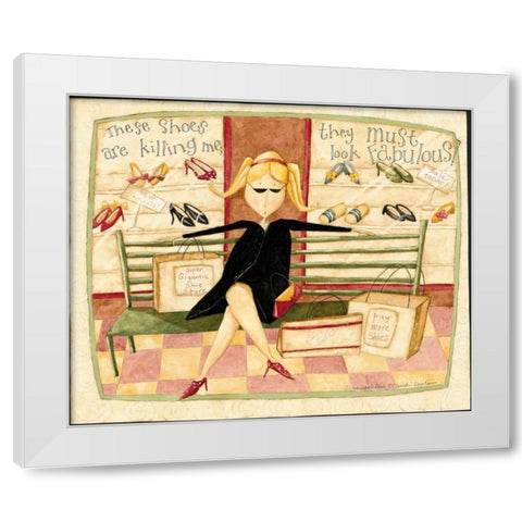 Shoes White Modern Wood Framed Art Print by DiPaolo, Dan