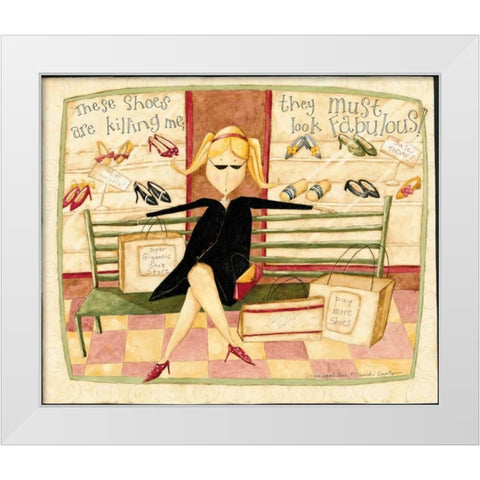Shoes White Modern Wood Framed Art Print by DiPaolo, Dan