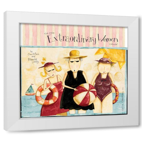 Girlfriends White Modern Wood Framed Art Print by DiPaolo, Dan