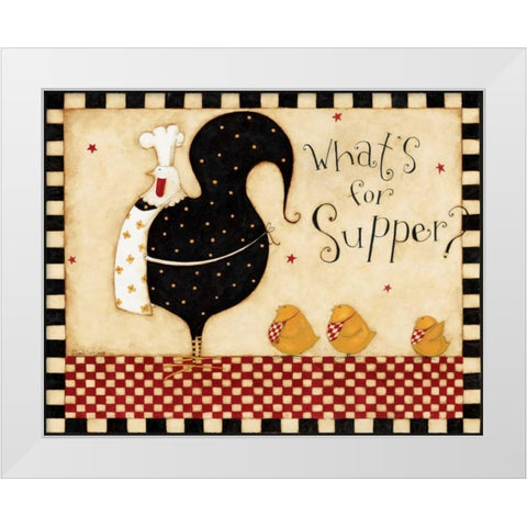 Mother With Chicks White Modern Wood Framed Art Print by DiPaolo, Dan