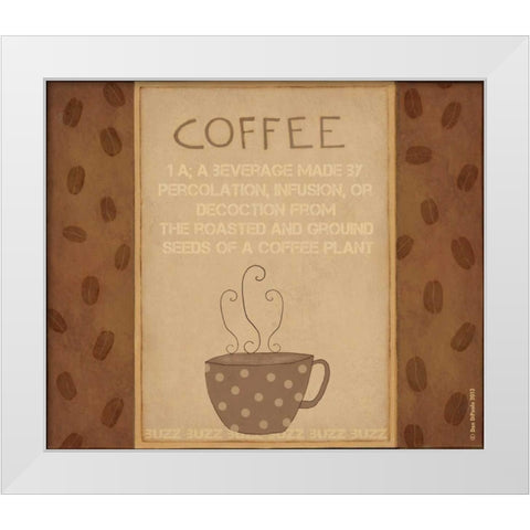 Coffee Defined White Modern Wood Framed Art Print by DiPaolo, Dan